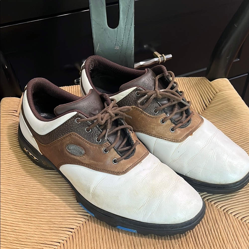 Callaway Men's White and Brown Golf Shoes